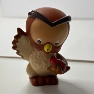 VTG Disney Mattel Little People Owl with Ladybug Figurine 2001 Brown Bird Toy